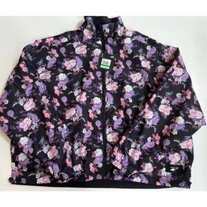Puma Women's Tabitha Simmons Black Floral Print Reversible Jacket Size L NWT